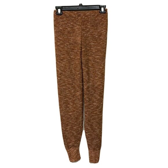 Abound Womens Rust Stripe Marled Knit Joggers Banded Cuffs Pants - Picture 2 of 4